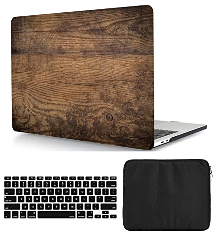 Hülle Kompatibel mit Neues MacBook Air 13,6 Zoll 2022 M2 A2681 mit Retina Display Touch ID, Hartschale Snap Case & Tastaturabdeckung & Tasche für MacBook Air 13,6 Zoll, Holz von HBLX