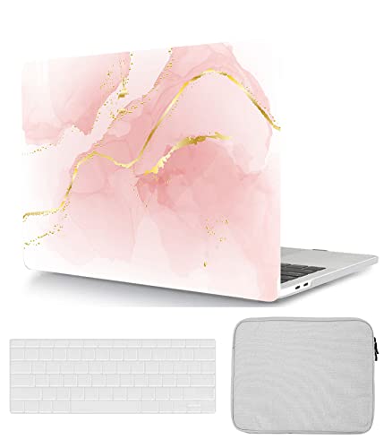 Hülle Kompatibel mit Neues MacBook Air 13 Zoll 2020 2019 2018 A1932 A2179 A2337 M1 mit Retina Display and Touch ID, Hartschale Snap Case & Tastaturabdeckung & Tasche, Rosa Marmor Hülle Kompatibel mit Neues MacBook Air 13 Zoll 2020 2019 2018 A1932 A2179 A2337 M1 mit Retina Display and Touch ID, Hartschale Snap Case & Tastaturabdeckung & Tasche, Rosa Marmor von HLAAJJX