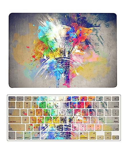 Hülle Kompatibel mit Neues MacBook Air 15 Zoll 2023 Freisetzung A2941 M2 Chip mit Liquid Retina Display und Touch ID, Plastik Schützend Hartschale Snap Case & Tastaturabdeckung, Glühbirne von HLAAJJX