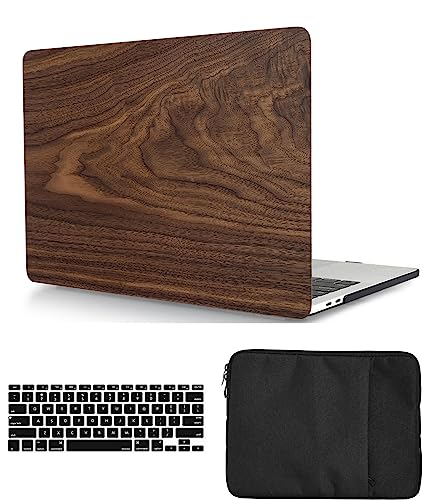 Hülle Kompatibel mit Neues MacBook Air 15 Zoll 2023 Freisetzung A2941 M2 Chip mit Retina Display Touch ID, Plastik Schützend Hartschale Snap Case & Tastaturabdeckung & Tasche, Holz von HBLX