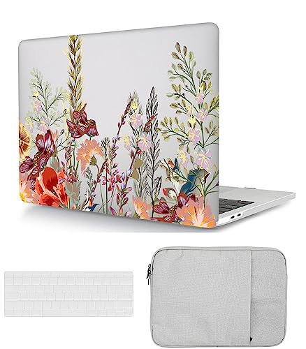 Hülle Kompatibel mit Neues MacBook Pro 13 Zoll 2020 2019 2018 2017 2016 A1706 A1708 A1989 A2159 A2251 A2289 A2338 M1, Plastik Hartschale Snap Case & Tastaturabdeckung & Tasche, Hübsche Blumen Hülle Kompatibel mit Neues MacBook Pro 13 Zoll 2020 2019 2018 2017 2016 A1706 A1708 A1989 A2159 A2251 A2289 A2338 M1, Plastik Hartschale Snap Case & Tastaturabdeckung & Tasche, Hübsche Blumen von HLAAJJX