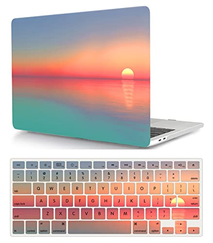 Laptop Hülle für MacBook Pro 13 Zoll Modell A1278 mit CD-ROM 2012 2011 2010 2009 2008 Freisetzung, Plastik Schützend Hartschale Case Cover & Tastaturschutz, Sonnenaufgang von HBLX
