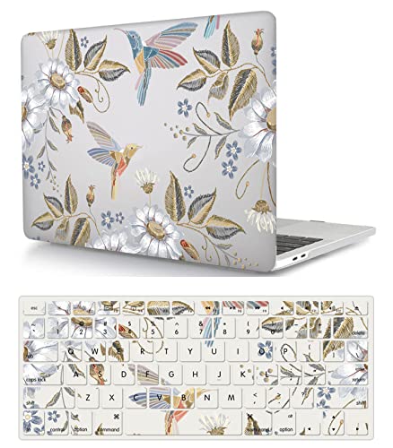 Laptop Hülle für MacBook Pro 13 Zoll Modell A1278 mit CD-ROM 2012 2011 2010 2009 2008 Freisetzung, Plastik Schützend Hartschale Case Cover & Tastaturschutz, Vögel von HBLX