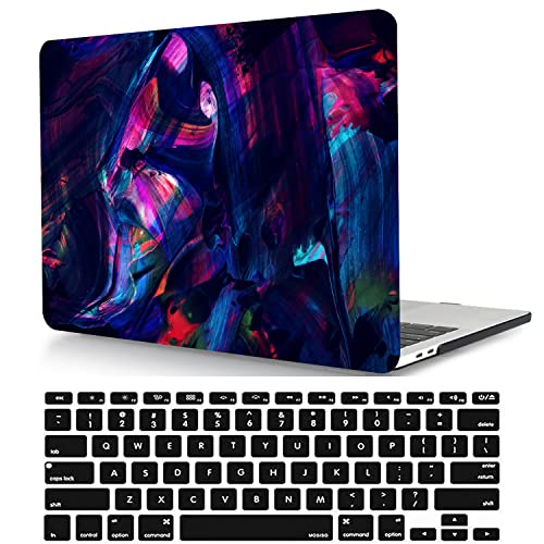 Laptop Hülle für MacBook Pro 13 Zoll Modell A1278 mit CD-ROM 2012 2011 2010 2009 2008 Freisetzung, Plastik Schützend Hartschale Case Cover & Tastaturschutz, dunkelblau hell von HBLX