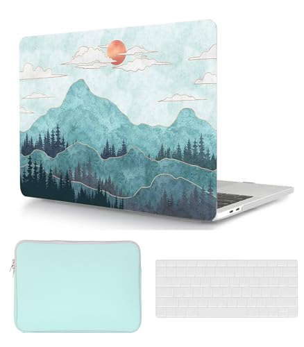 Laptop Hülle für MacBook Pro 14 Zoll Modell A2442 A2779 A2918 A2992 M1/M2/M3 2021/2023 Freisetzung mit Touch ID, Plastik Schützend Hartschale Case Cover & Tastaturschutz & Tasche, Berg Laptop Hülle für MacBook Pro 14 Zoll Modell A2442 A2779 A2918 A2992 M1/M2/M3 2021/2023 Freisetzung mit Touch ID, Plastik Schützend Hartschale Case Cover & Tastaturschutz & Tasche, Berg von HLAAJJX