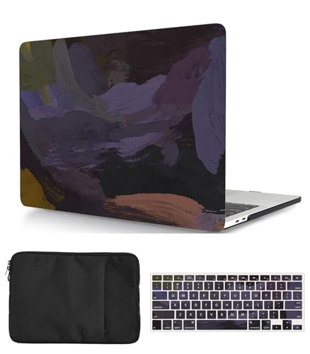Laptop Hülle für MacBook Pro 16 Zoll Modell A2141 2020 Freisetzung mit Touch Bar and Touch ID, Plastik Schützend Hartschale Case Cover & Tastaturschutz & Tasche, Dunkelviolett von HBLX