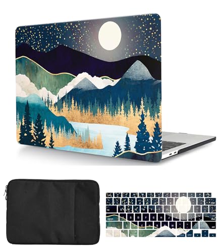 Laptop Hülle für MacBook Pro 16 Zoll Modell A2141 2020 Freisetzung mit Touch Bar and Touch ID, Plastik Schützend Hartschale Case Cover & Tastaturschutz & Tasche, Mondlicht von HBLX