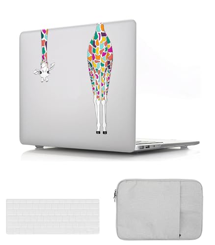 Laptop Hülle für Neues MacBook Air 15 Zoll A2941 M2 Chip 2023 Freisetzung mit Liquid Retina Display und Touch ID, Plastik Schützend Hartschale Case Cover & Tastaturschutz & Tasche, Giraffe von HBLX