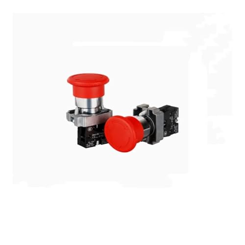 1Pcs XB2-BS542 22mm 1NC Red Mushroom Emergency Stop Push Button Switch von HBTSPJNT