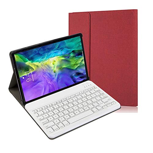 HBYLEE Tasche für iPad Air 4 10.9 2020, drahtlose Tastatur-Tablettenschutz-Schutzhülle Stoßfest Ständerabdeckung mit Bleistiftschlitz for iPad Air 4 10.9ch (Farbe : Rot) von HBYLEE