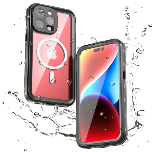 HBYLEE wasserdichte Hülle für iPhone 15 Pro Max/15 Pro/15 Plus/15, kompatibel mit MagSafe IP68 wasserdichter integrierter Displayschutz, vollständig versiegelte Unterwasserhülle von HBYLEE