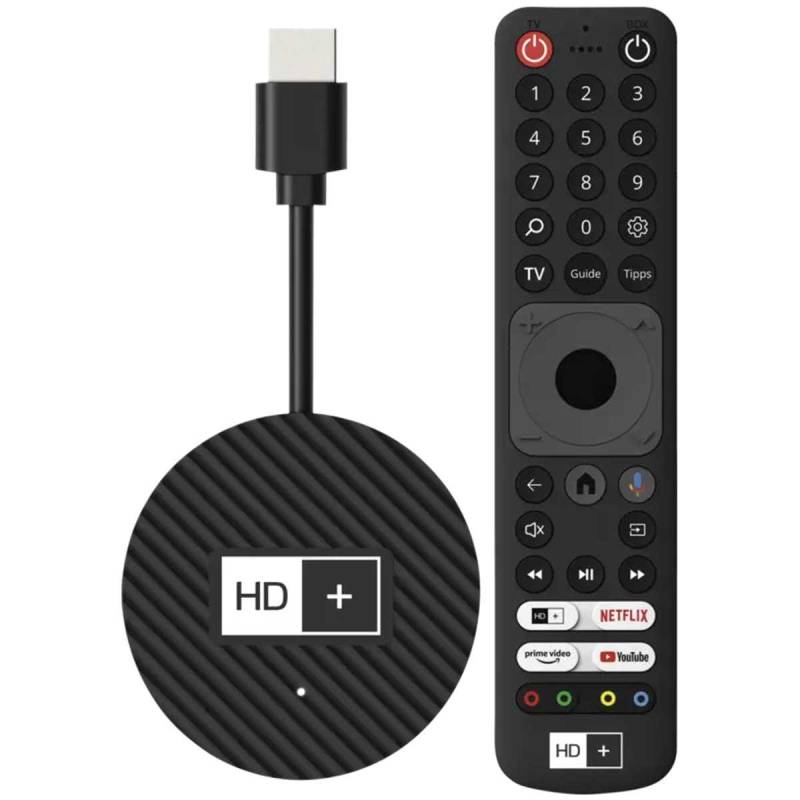 HD-Plus IP TV-Stick inkl. 3 Monate HD+ IP-Abo (UHD 4K Android TV Dual-WiFi Bluetooth HDMI) von HD-PLUS