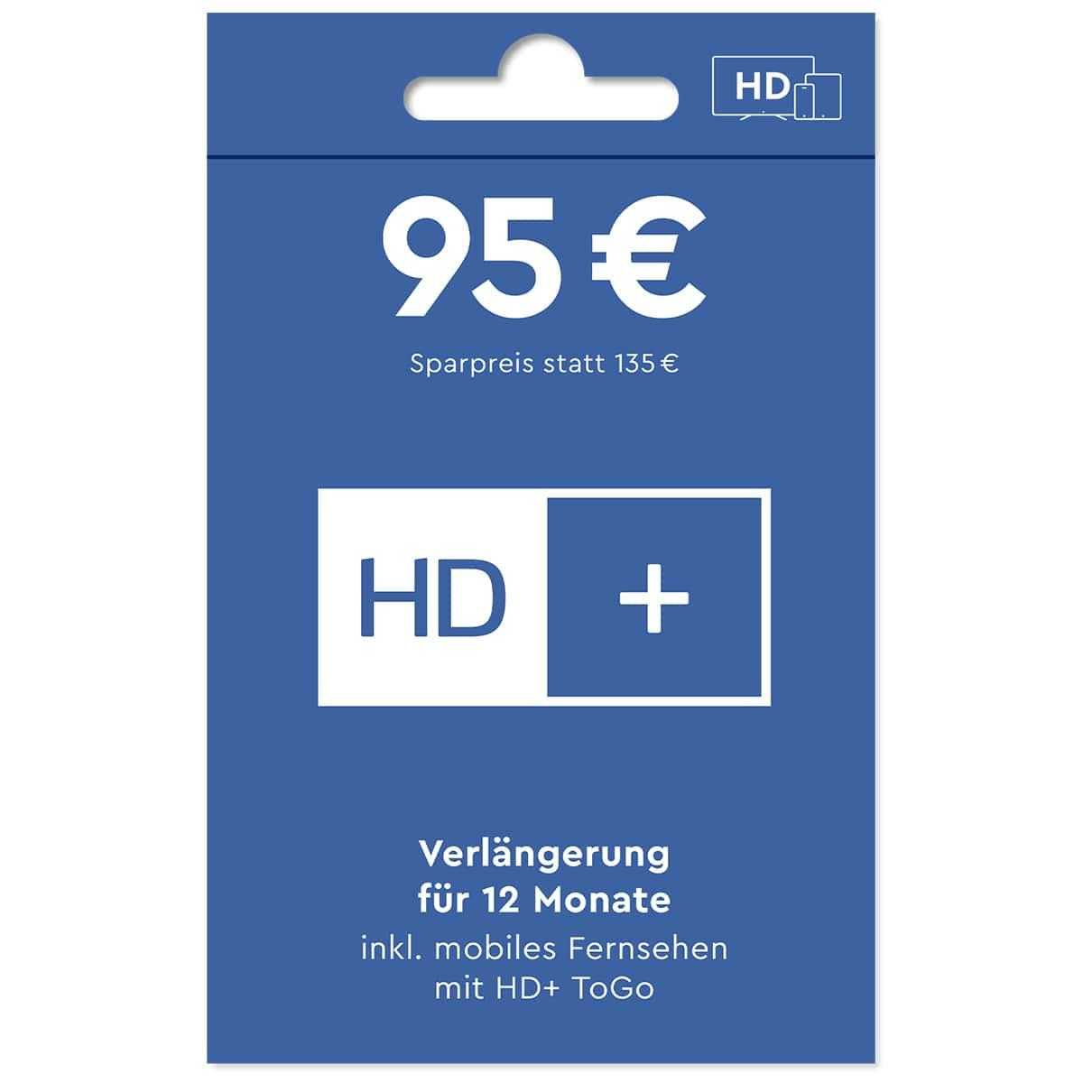 HD-Plus-Verlängerung inkl. mobiles Fernsehen mit HD+ ToGo (Für 12 Monate schneller Mail-Versand) von HD-PLUS