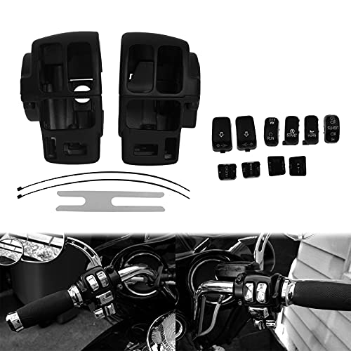 HDBUBALUS Aluminium ABS-Schaltergehäuse, Wippschalter, EIN-AUS, Schwarz, passend für Harley Touring '96-'13, '02-'13 mit Tempomat von HDBUBALUS