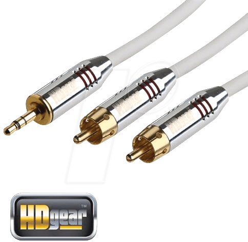 HDG AC0120-015 - Audio Kabel, 3,5 mm Klinkenstecker auf 2x Cinch Stecker, 1,5 m von HDGEAR