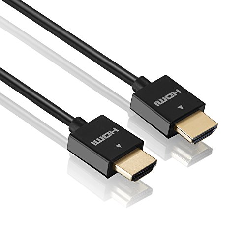 HDGear HDG-HC01-020 - Super Slim High Speed HDMI Kabel mit vergoldeten Steckkontakten, HDMI A Stecker auf HDMI A Stecker (2m) schwarz von HDGear