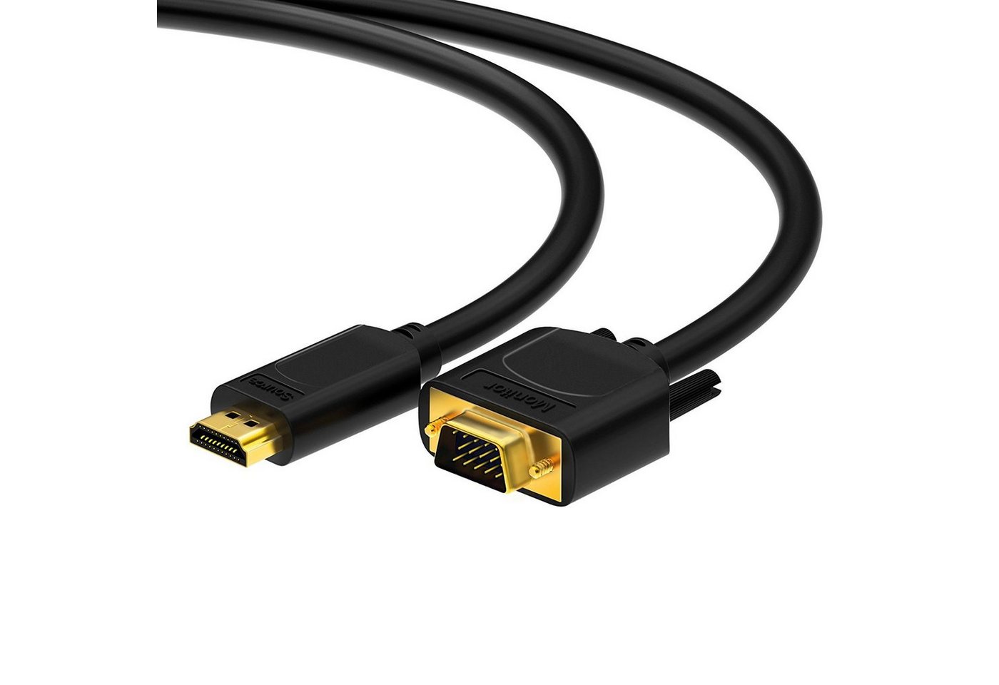 HDGear HDSupply X-HC110-050 HDMI auf VGA Kabel 5 m vergoldetet 1080p schwarz HDMI-Kabel von HDGear