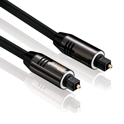 HDGear Toslink Kabel | 0,5m | Premium Optisches Digital-Audiokabel | Toslink Stecker auf Toslink Stecker | SPDIF | LWL Digitales Lichtwellenleiter Kabel | 5 mm Durchmesser | Schwarz | Länge: 0,5 Meter von HDGear