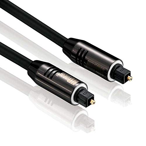 HDGear Toslink Kabel | 2m | Premium Optisches Digital-Audiokabel | Toslink Stecker auf Toslink Stecker | SPDIF | LWL Digitales Lichtwellenleiter Kabel | 5 mm Durchmesser | Schwarz | Länge: 2 Meter von HDGear