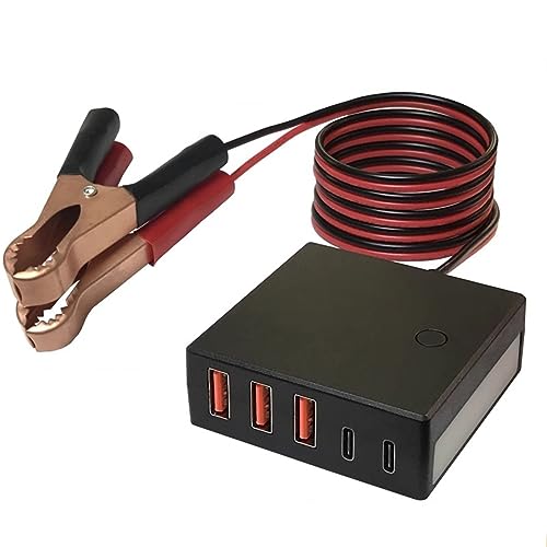 HDKEAN Mehrfachanschluss-Adapter für Autobatterie 12 V 24 V auf 5 V Typ-C USB-Konverter, Ladeadapter mit insgesamt 5 HDKEAN Mehrfachanschluss-Adapter für Autobatterie 12 V 24 V auf 5 V Typ-C USB-Konverter, Ladeadapter mit insgesamt 5 von HDKEAN