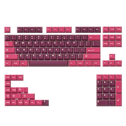 Rote Tastenkappen, zweifarbig, 121 Tasten, lichtdicht, CherryProfile-Tastenkappen-Set für Spiele, mechanische Tastaturschalter Rote Tastenkappen, zweifarbig, 121 Tasten, lichtdicht, CherryProfile-Tastenkappen-Set für Spiele, mechanische Tastaturschalter von HDKEAN