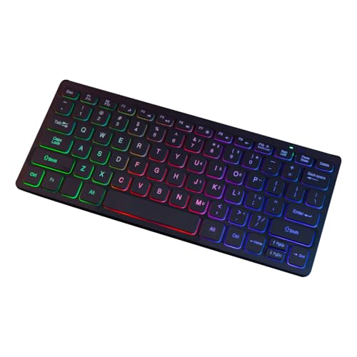 HDOYTXXM Kleine Tastatur Mit Farbiger LED Beleuchtung Und Durchscheinenden Tastenkappen Verbessert Tipperlebnis von HDOYTXXM