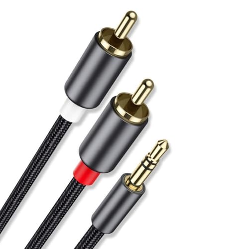 HDOYTXXM Premium 3 5 Mm Hilfsmittel Zu 2RCA Kabel 3 5 Mm Bis 2RCA Kabel Für Homes Theatre Systems Und Tragbare Musikgeräte von HDOYTXXM