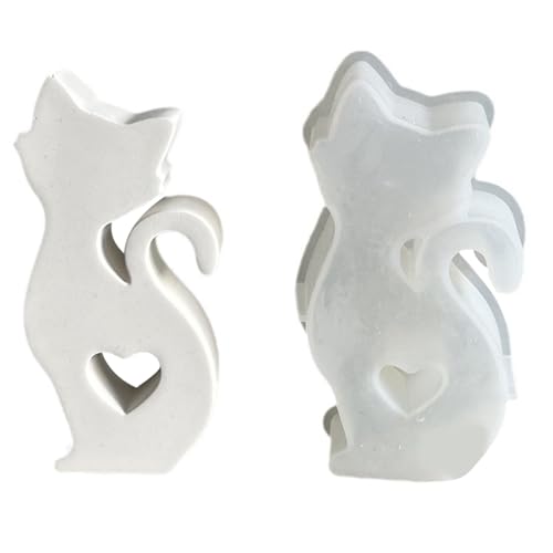 Multifunktions Silikonform Zum Handwerk Herzkatzen Skulpturen Gussform Schimmelpilze Aromatherapies Kerzenharze Handwerk von HDOYTXXM