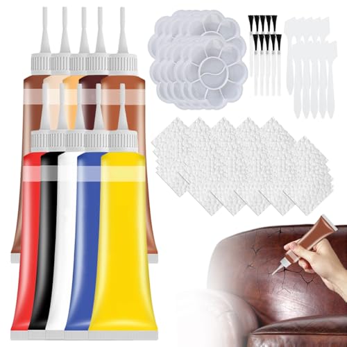 Professionelles Leder- Und Vinyl-Reparaturset – Gel for Mehrere Oberflächen for Autositze, Sofas, Jacken | Riss- Und Kratzer-Restaurierung Mit(Color All) von HDSDVNON