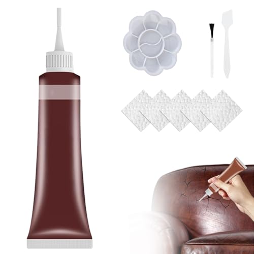 Professionelles Leder- Und Vinyl-Reparaturset – Gel for Mehrere Oberflächen for Autositze, Sofas, Jacken | Riss- Und Kratzer-Restaurierung Mit(Maroon) von HDSDVNON