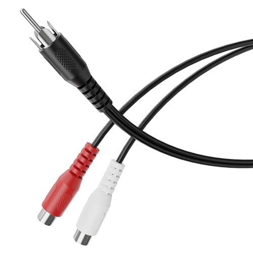 HDSupply Audio Adpater, Y Kabel, Audiokabel, Cinch RCA Stecker zu 2x Cinch Buchse, für Subwoofer, Soundbar, Fernseher, Auto, Radio, Smartphone, Tablet, Schwarz von HDSupply