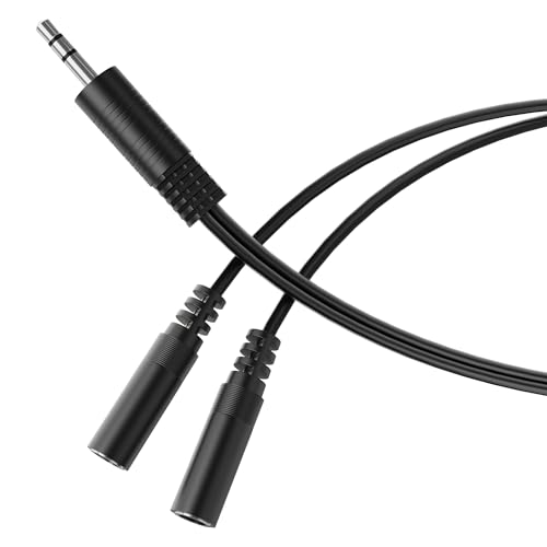 HDSupply Audio Splitter, Y Kabel, 3,5 mm Aux Y Adapter für zwei Kopfhörer, Doppelstecker Stereo 3 polig, Verteiler für Kopfhörer, Handy, Smartphone, Tablet, PC, Laptop, Schwarz HDSupply Audio Splitter, Y Kabel, 3,5 mm Aux Y Adapter für zwei Kopfhörer, Doppelstecker Stereo 3 polig, Verteiler für Kopfhörer, Handy, Smartphone, Tablet, PC, Laptop, Schwarz von HDSupply