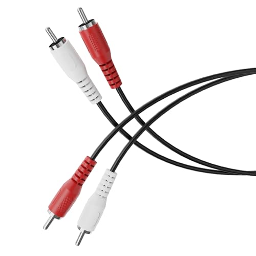 HDSupply Cinch Kabel, 2,50m RCA Audiokabel, Stereo Audio Cinchkabel, 2x Cinchstecker auf 2x Cinchstecker, für Subwoofer, Soundbar, Fernseher, Verstärker, HiFi, Schwarz von HDSupply