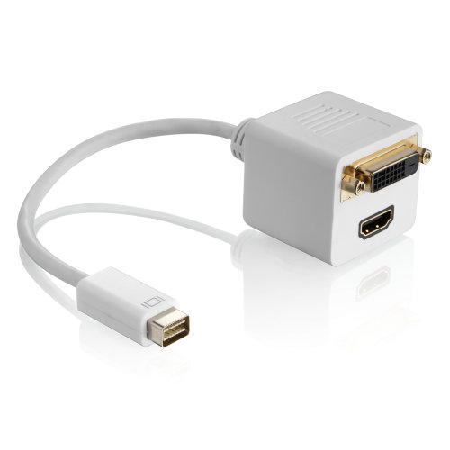 HDSupply DA030 - Mini DVI zu HDMI+DVI Adapter (Mini DVI Stecker auf HDMI-A Buchse (19pol) + DVI-D Buchse (18+1)) - 0,2m - weiß von HDSupply