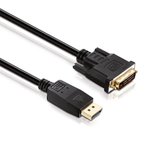 HDSupply DC045-010 DisplayPort/DVI Verbindungskabel (DisplayPort Stecker - DVI Single Link Stecker), vergoldete Kontakte, 1,00m, schwarz von HDSupply