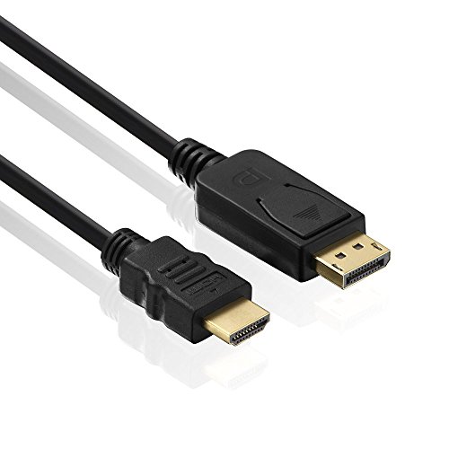 HDSupply DC055-020 DisplayPort/HDMI Verbindungskabel (DisplayPort Stecker - HDMI Stecker), vergoldete Kontakte, 2,00m, schwarz von HDSupply