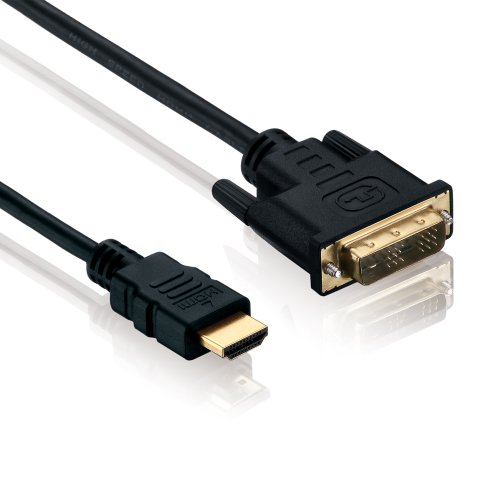 HDSupply HC020-020 High Speed HDMI/DVI Kabel Single Link HDMI-A Stecker (19-polig) auf DVI-D Stecker (18+1-polig), vergoldete Kontakte, 2-fach geschirmt, 2,0m, schwarz von HDSupply