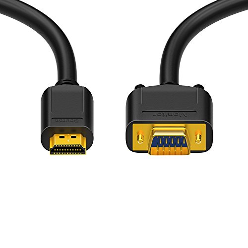 HDSupply HC110-010 HDMI zu VGA Kabel HDMI-A Stecker (19-polig) auf VGA (15-polig), vergoldete Kontakte, 1,00m, Schwarz, doppelt geschirmt von HDSupply