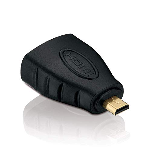 HDSupply X-HA050 Micro HDMI Stecker auf HDMI Buchse Adapter (vergoldet, FullHD, 1080p) schwarz von HDSupply