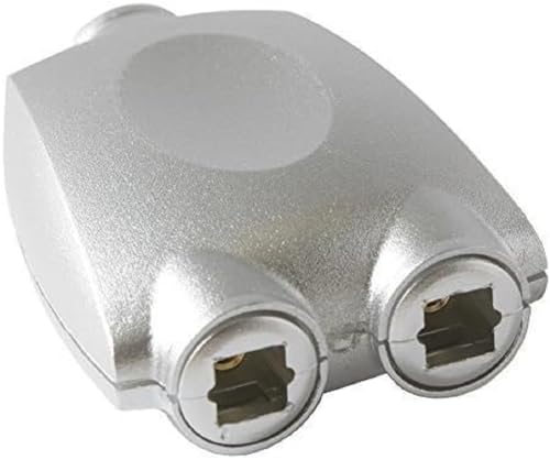 HDSupply X-TS020 zweifacher Verteiler für optisch-digitales Audio 1 Toslink-Buchse auf 2 Toslink-Buchsen, Basic, Silber von HDSupply
