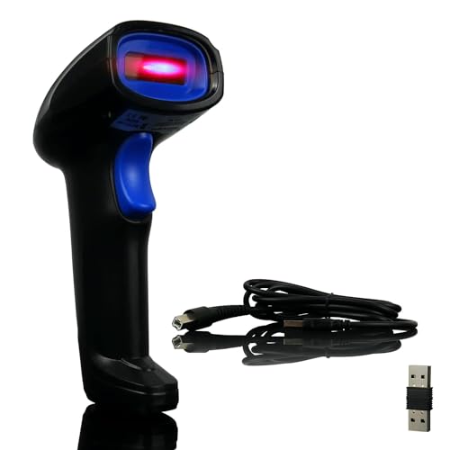 Barcode Scanner 1D Code, Wireless & USB, professioneller Handscanner kabellos & Barcodescanner USB zum Barcode Scannen, schneller Barcode-Scanner und Strichcode Laser, HDWR HD11 von HDWR