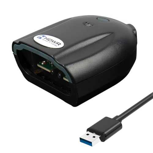 Barcodescanner, Stationär Lesegerät USB, professionaler automatischer und manueller Barcode-Scanner, Barcodeleser, Schwarz, kompakte Größe, sehr schnelles Scannen, HD-S80 HDWR von HDWR