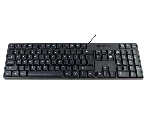 HDWR typerCLAW-PC100 Ergonomische & langlebige Schwarze kabelgebundene Tastatur, Multimedia, Ziffernblock, USB 3.0, Plug&Play für Windows von HDWR