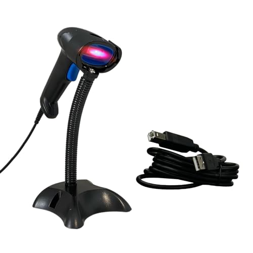 QR 1D/2D-Code-Lesegerät mit Standfuß und Automatikbetrieb, kabelgebunden, 500 Scans pro Sekunde, CMOS-Sensor, Lesen von Codes aus Displays Präfix, Suffix, HDWR HD10D von HDWR
