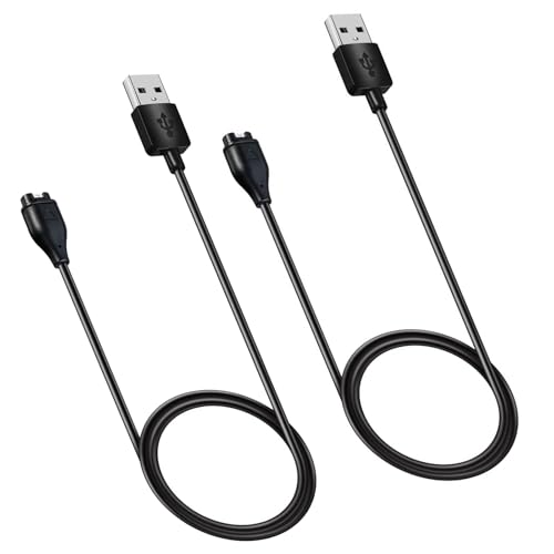 2 Stück, kompatibel mit Garmin Watch-Ladekabel, Garmin-Ladekabel, Ladegerät kompatibel mit Garmin Fenix 5, 5S, 5X, Plus, 6, 6S, 6X, Pro 7, 7S, 7X usw., es ist ein perfekter Ersatz (schwarz) von HDXH