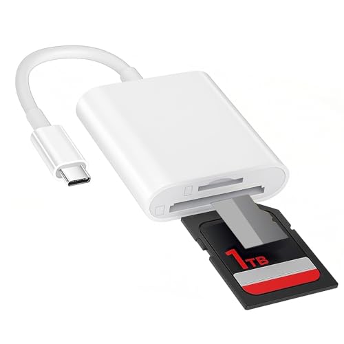 USB-C-SD-Kartenleser, Kamerakartenleser, SD-Kartenleser, Adapter, SD auf USB Typ C, OTG-Adapter, kompatibel mit iPhone 15/Pro Max/Pro/Plus, iPad Pro, MacBook Pro/Air usw. (weiß) von HDXH