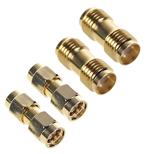 HDYS 2 Stueck SMA Maennlich SMA Maennlich Stecker + 2 Stueck SMA Weiblich SMA Weiblich Buchse Rf Koaxial Adapter Anschluss von HDYS
