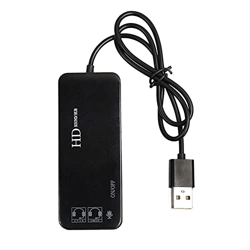 HDYS 3 Anschluss USB 2.0 Hub Externer 7.1Ch Sound Karte Headset Mikrofon Adapter Für PC Schwarz von HDYS