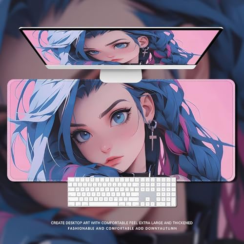 HDkxbf Game-Mauspad, Gaming-Laptoppad, Anime-Schreibtischunterlage, Anime-Mauspad, Gaming-Mauspad, PC-Tastatur, Wasserdicht Und rutschfest(JKS-21,800x300mm) von HDkxbf