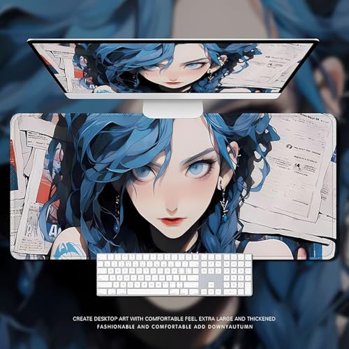 HDkxbf Game-Mauspad, Gaming-Laptoppad, Anime-Schreibtischunterlage, Anime-Mauspad, Gaming-Mauspad, PC-Tastatur, Wasserdicht Und rutschfest(JKS-22,800x300mm) von HDkxbf